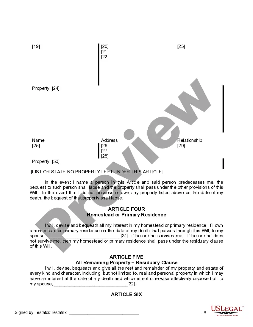 Preview Mutual Wills Package with Last Wills and Testaments for Married Couple with Minor Children