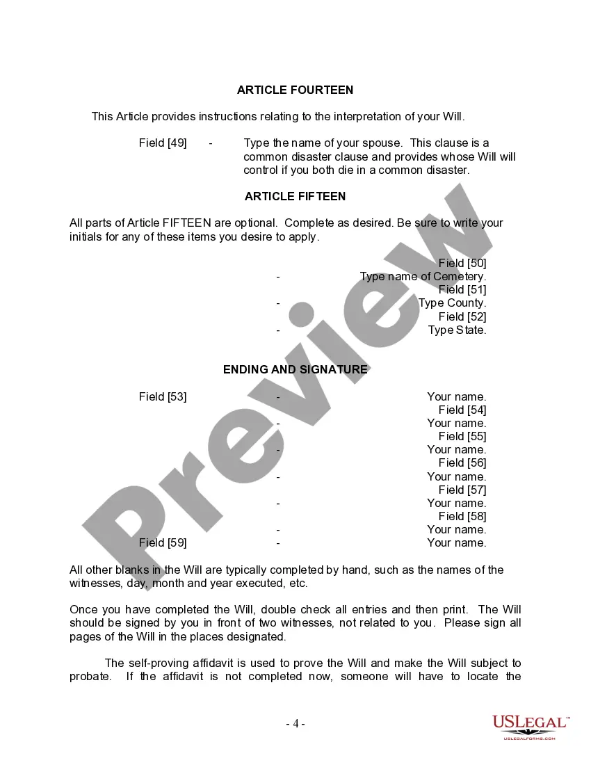 Preview Mutual Wills Package with Last Wills and Testaments for Married Couple with Minor Children