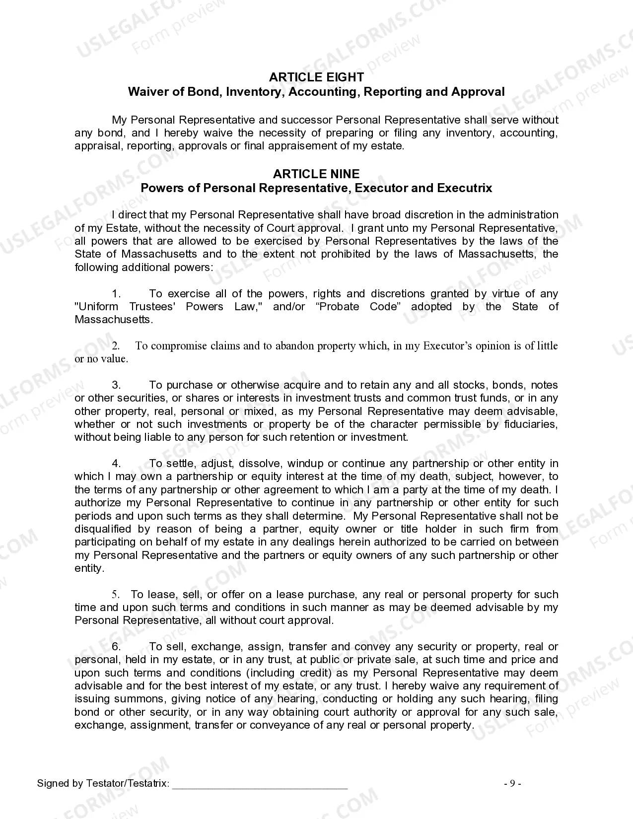 Preview Last Will and Testament for Married Person with Adult Children