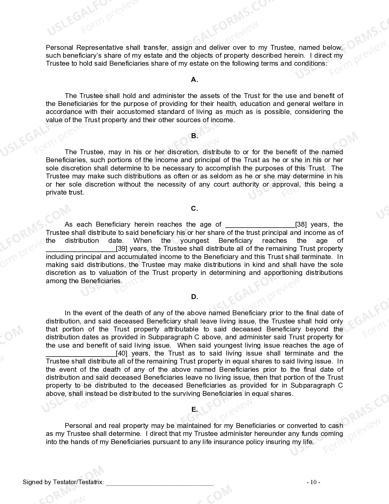 Preview Last Will and Testament for Civil Union Partner with Minor Children