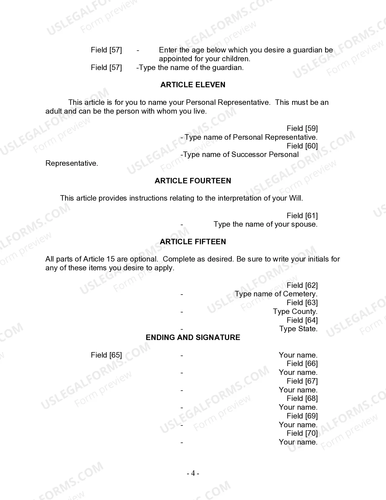 Preview Last Will and Testament for Married Person with Adult and Minor Children from Prior Marriage
