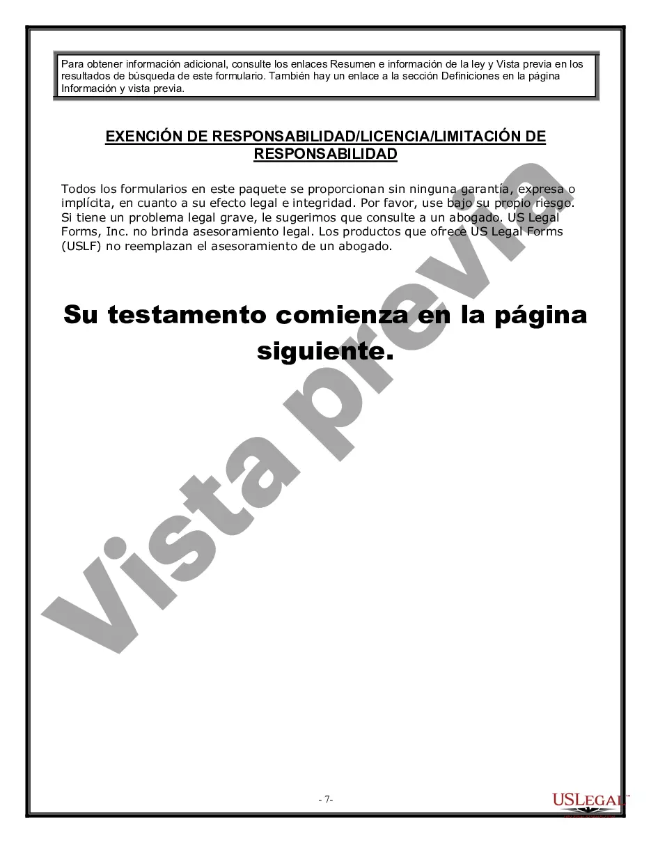 Preview Formulario de testamento y última voluntad legal para viuda o viudo con hijos adultos