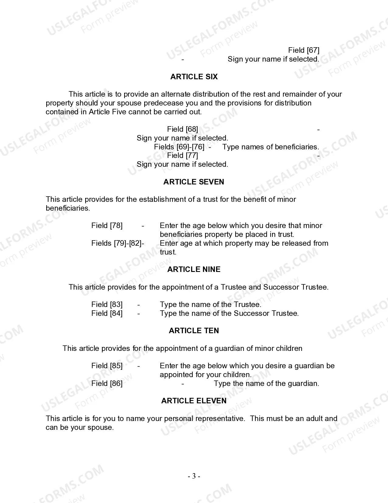 Preview Last Will and Testament for Divorced and Remarried Person with Mine, Yours and Ours Children