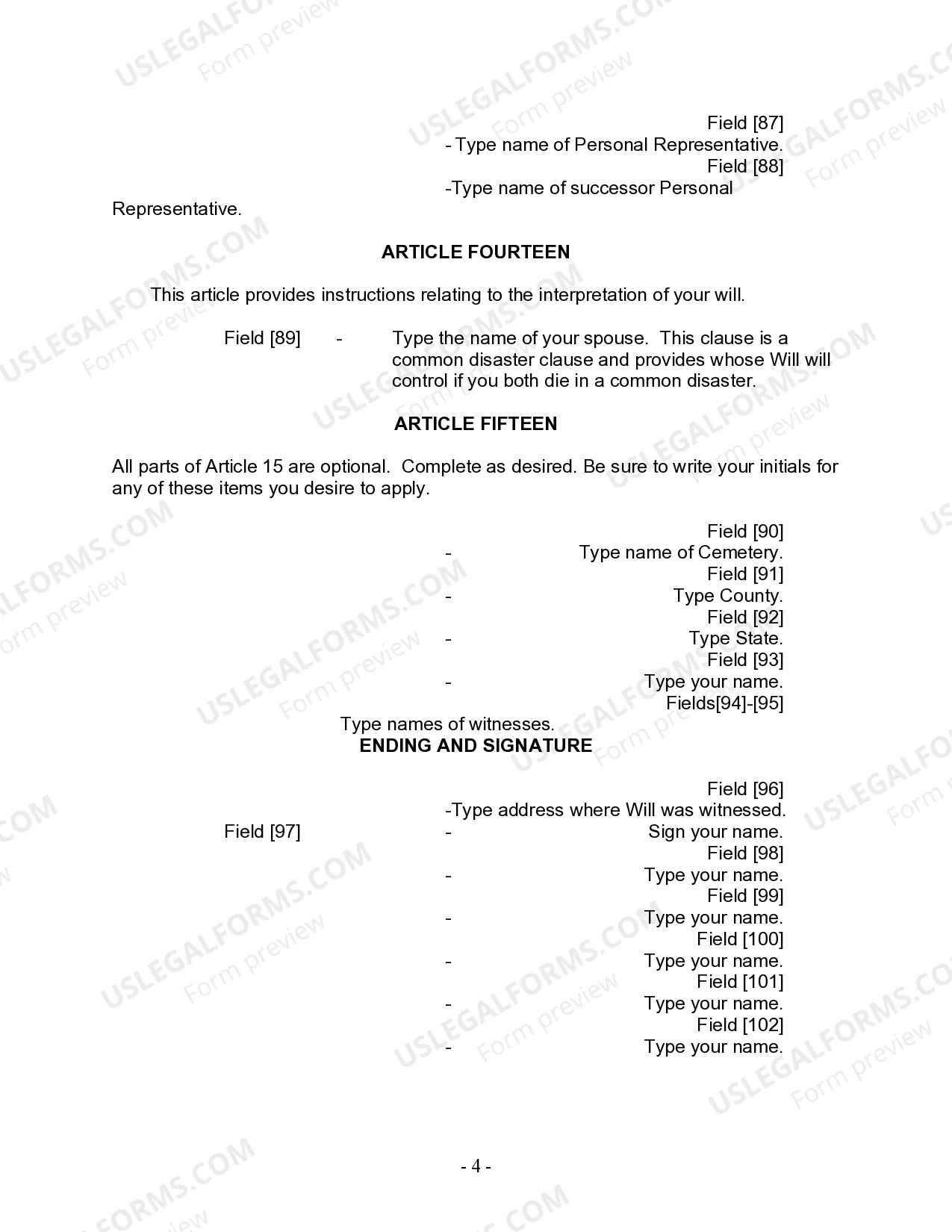 Preview Last Will and Testament for Divorced and Remarried Person with Mine, Yours and Ours Children