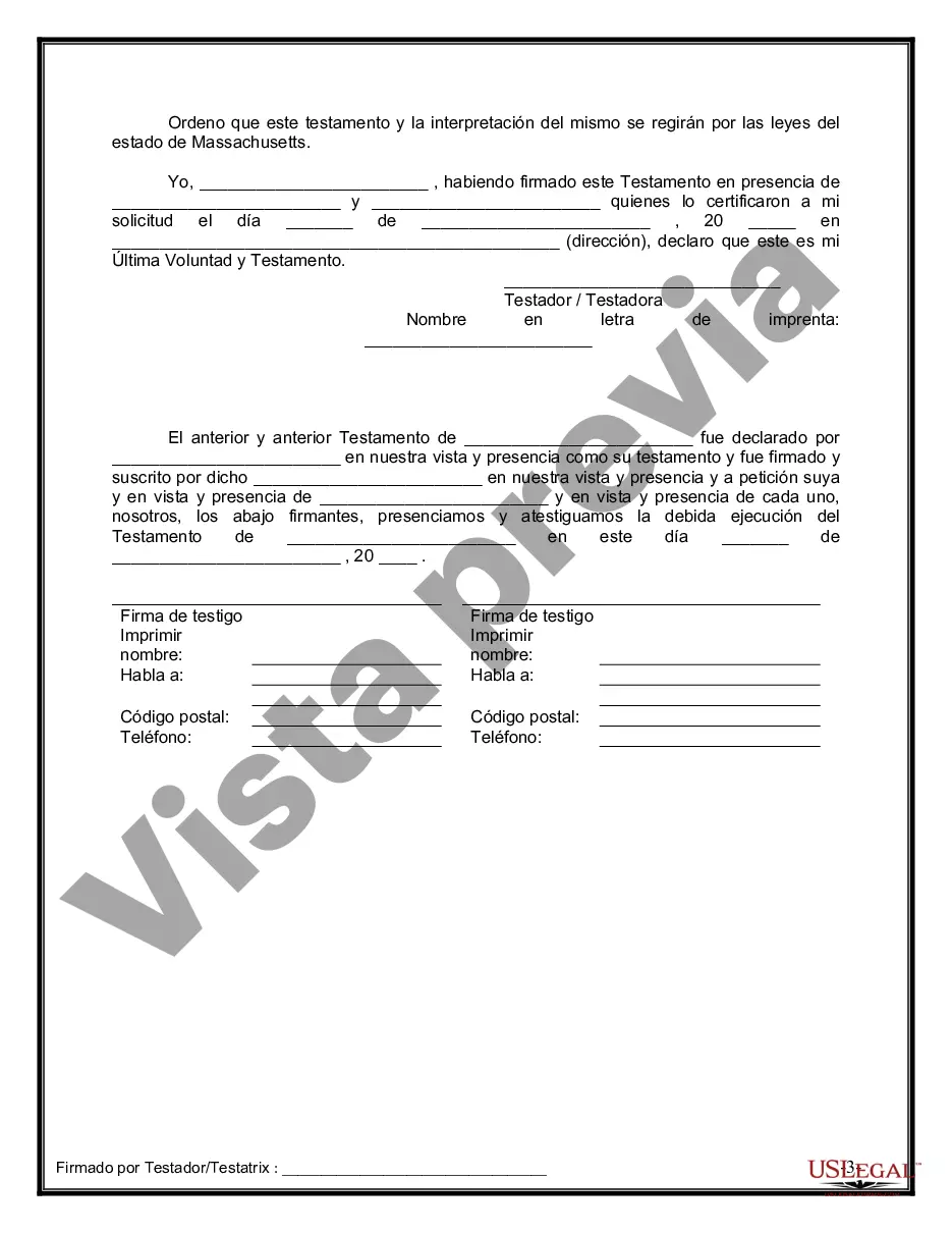 Preview Último testamento legal y formulario de testamento con todos los bienes en fideicomiso llamado testamento invertido