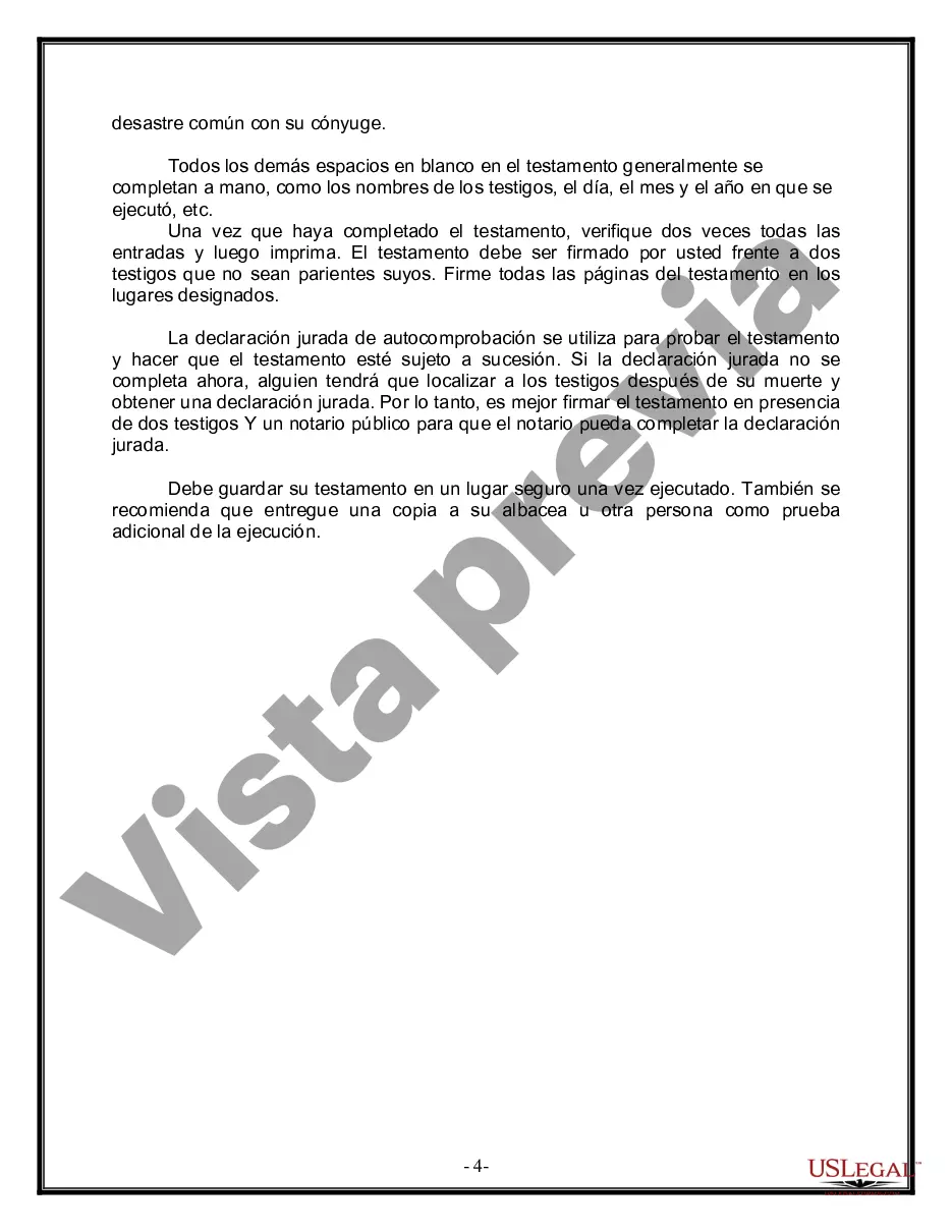 Preview Última voluntad y testamento para otras personas