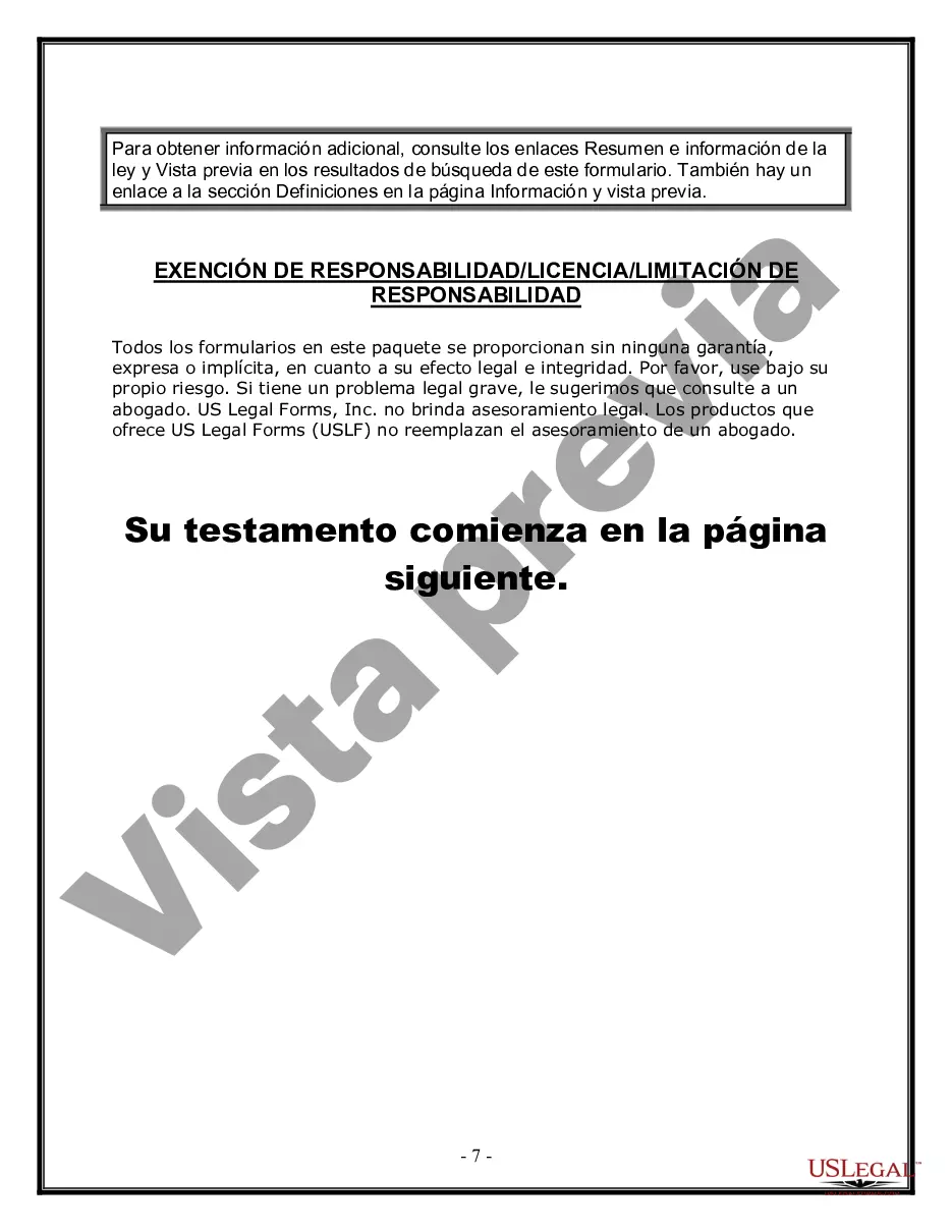 Preview Última voluntad y testamento para otras personas