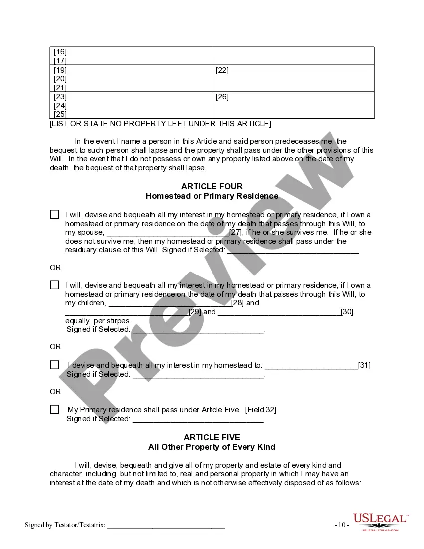 Get Last Will and Testament for other Persons Preview Last Will and Testament for other Persons