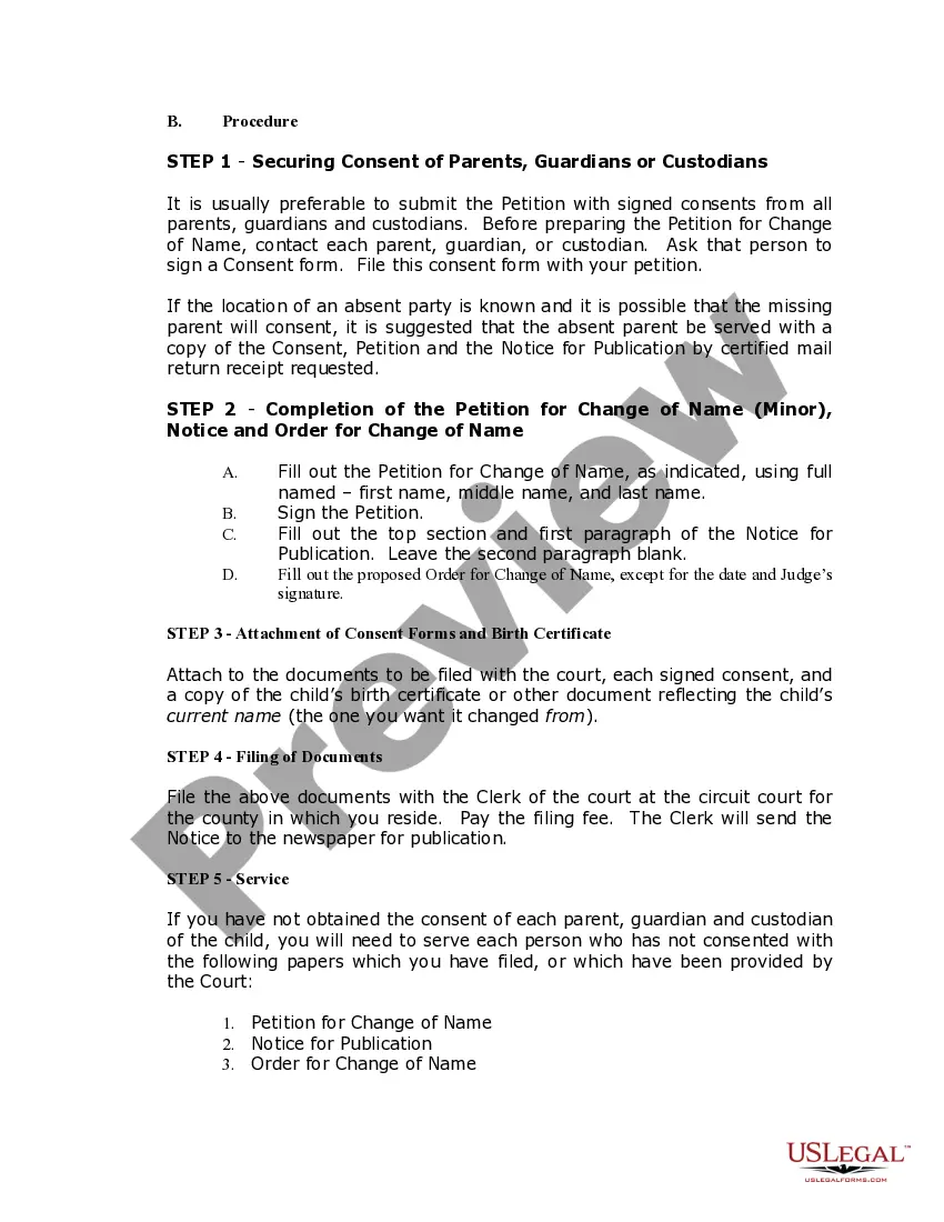 Preview Maryland Name Change Instructions and Forms Package for a Minor