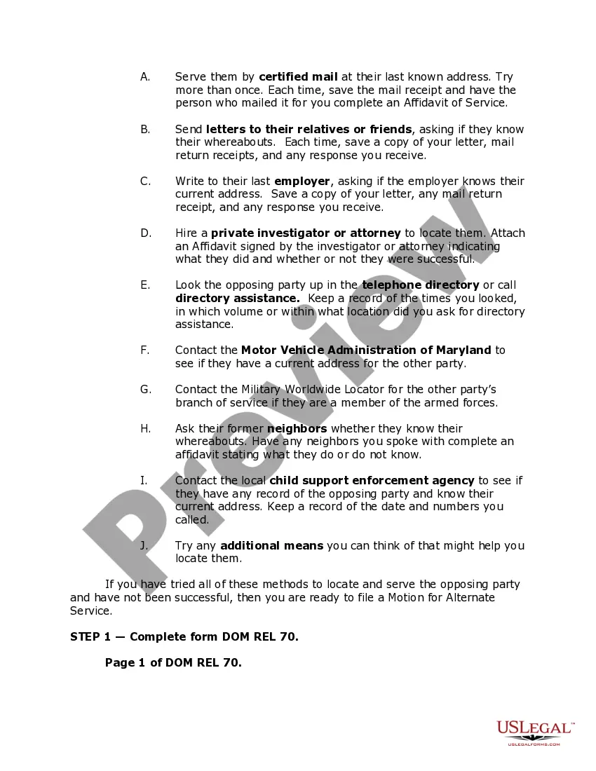 Preview Maryland Name Change Instructions and Forms Package for a Minor