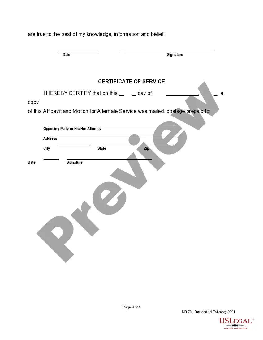 Get Affidavit for Service of Process Preview Affidavit for Service of Process