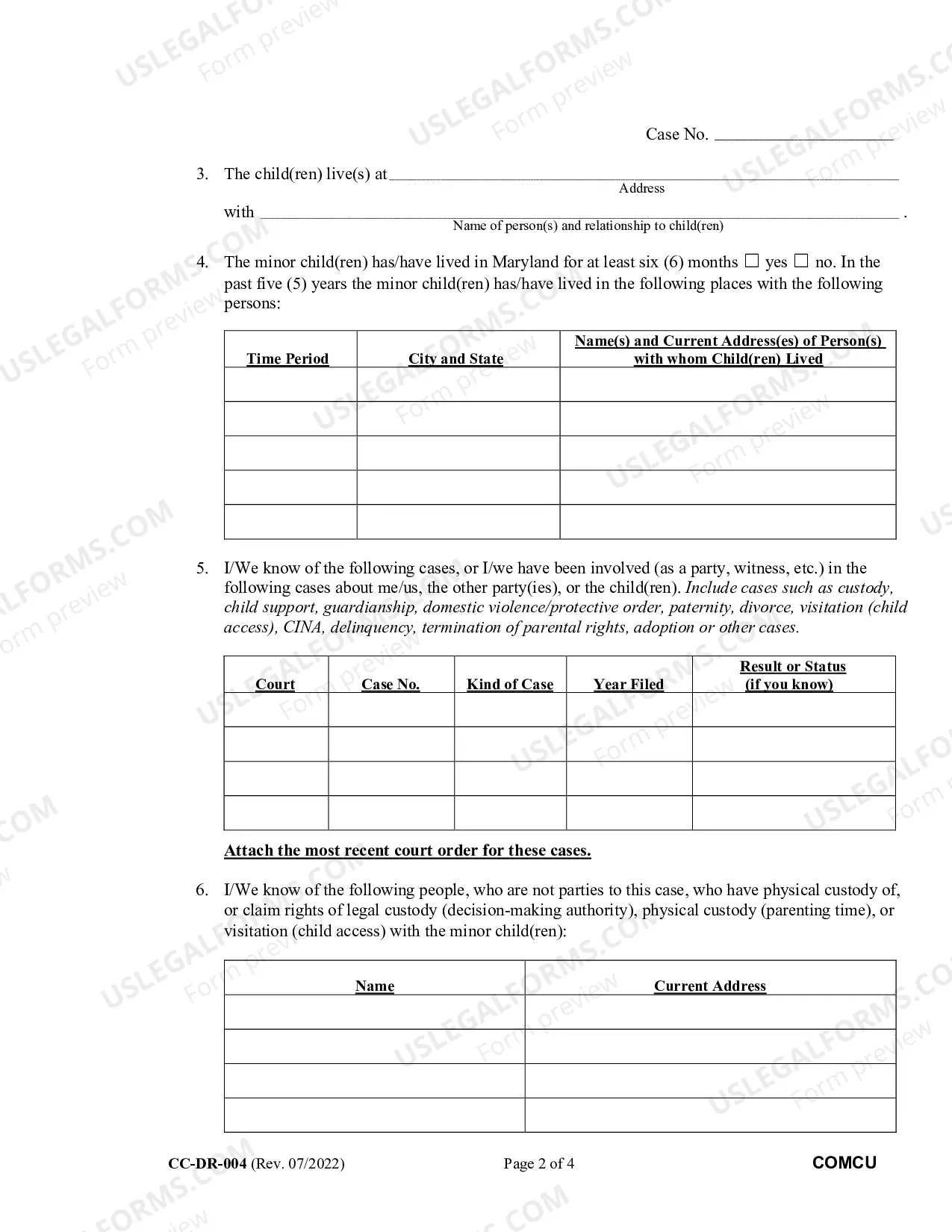 Preview Dom. Rel. 4 Complaint for Custody