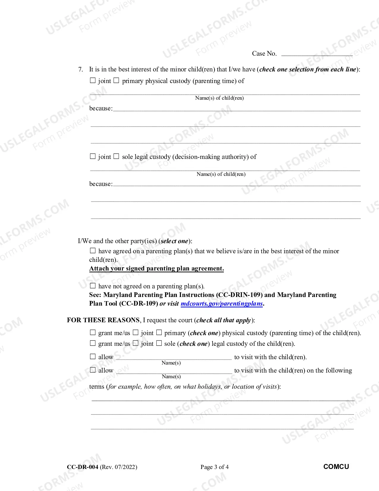 Preview Dom. Rel. 4 Complaint for Custody
