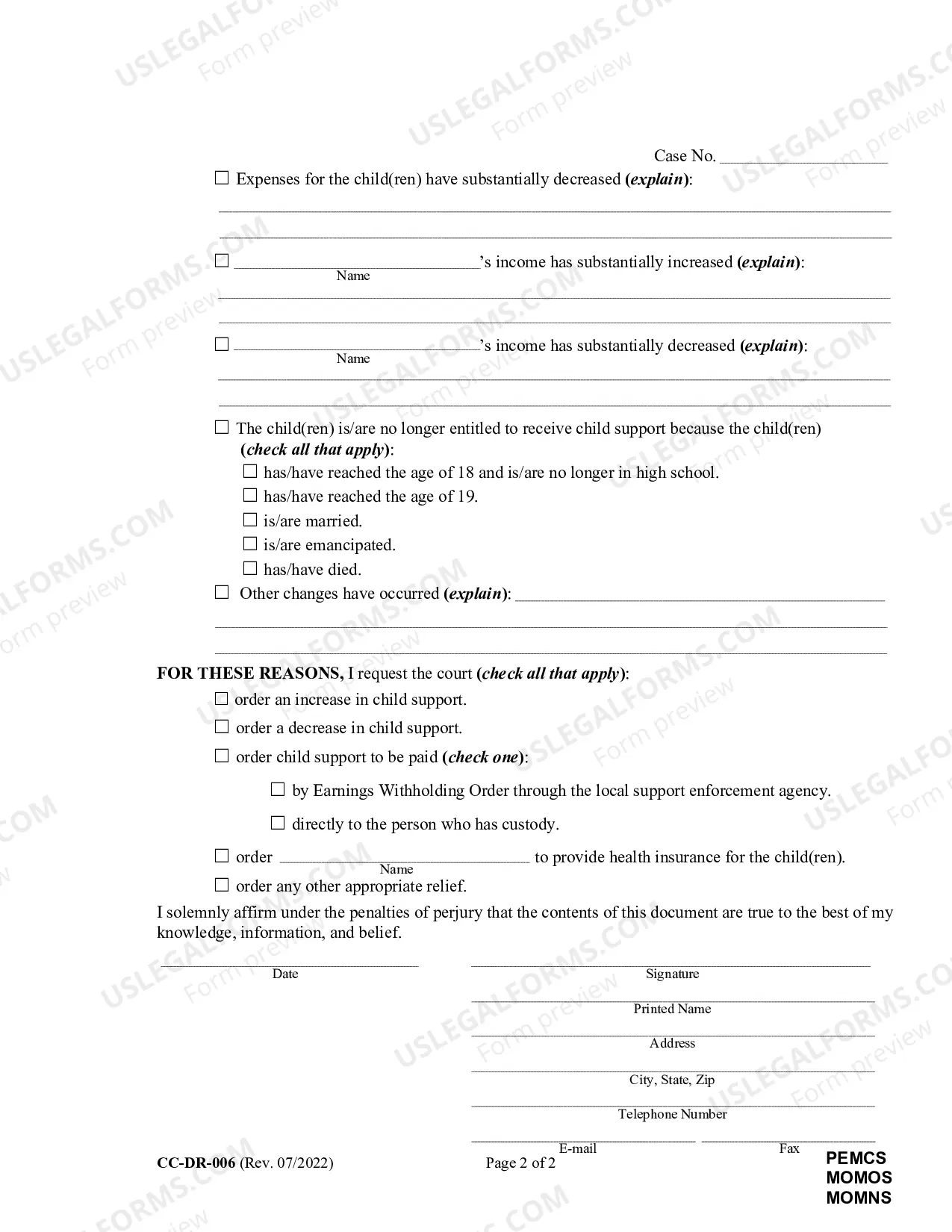 Preview Dom. Rel. 6 Petition - Motion to Modify Child Support
