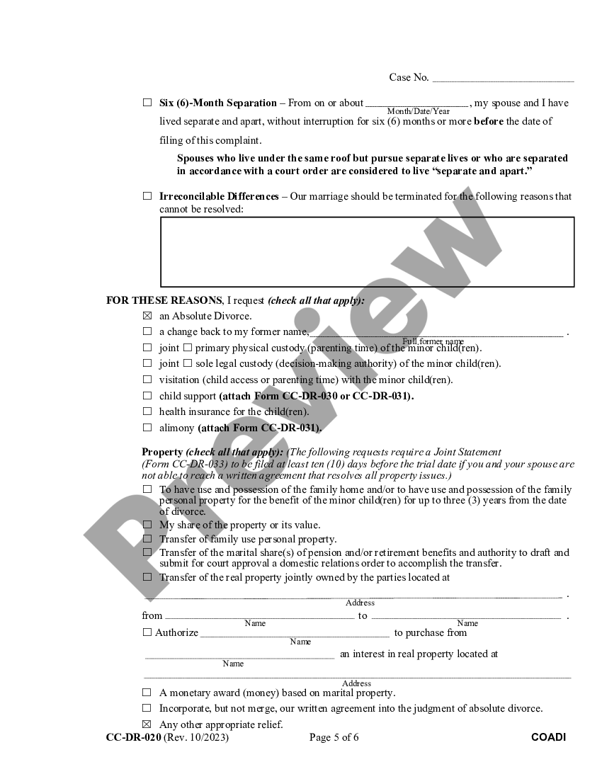 cc-dr-020-complaint-for-absolute-divorce-fillable-form-printable