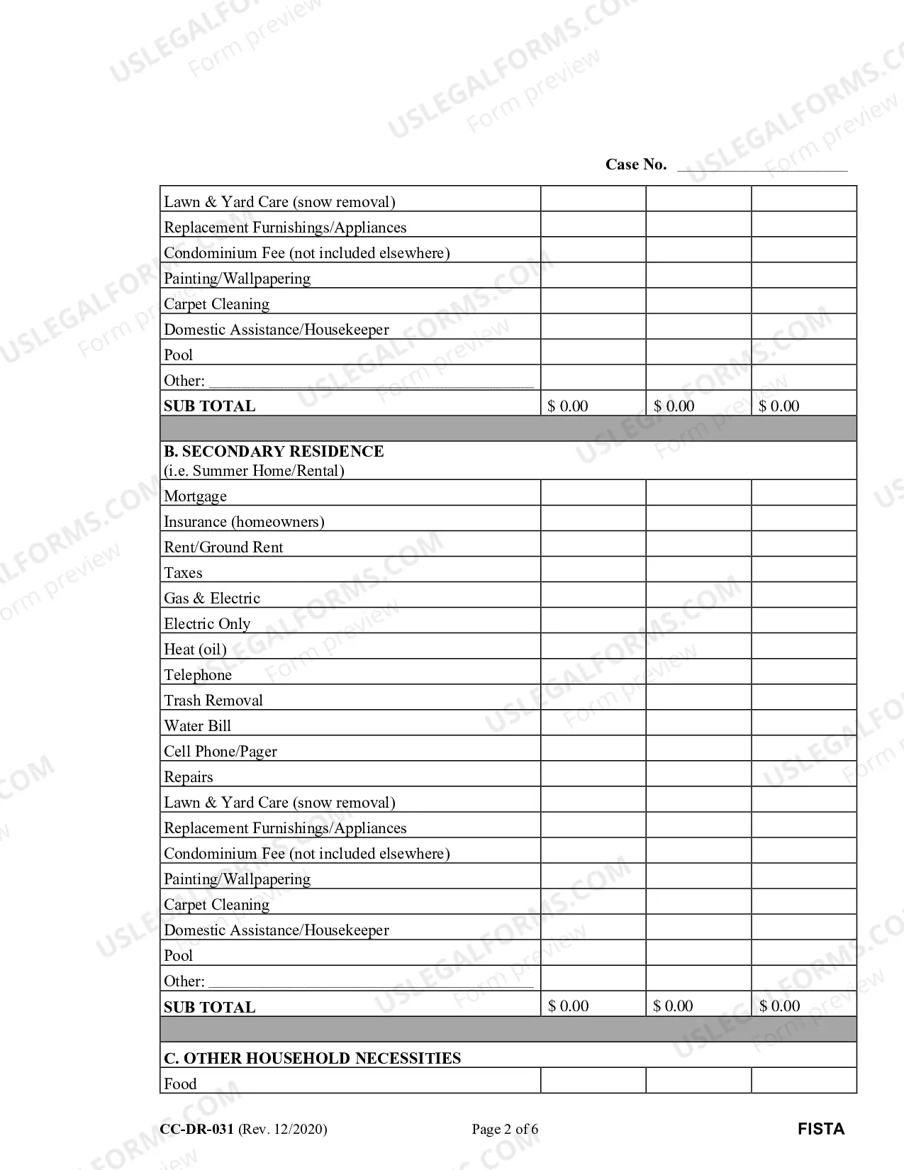 Preview Dom. Rel. 31 Financial Statement - Alimony or Child Support
