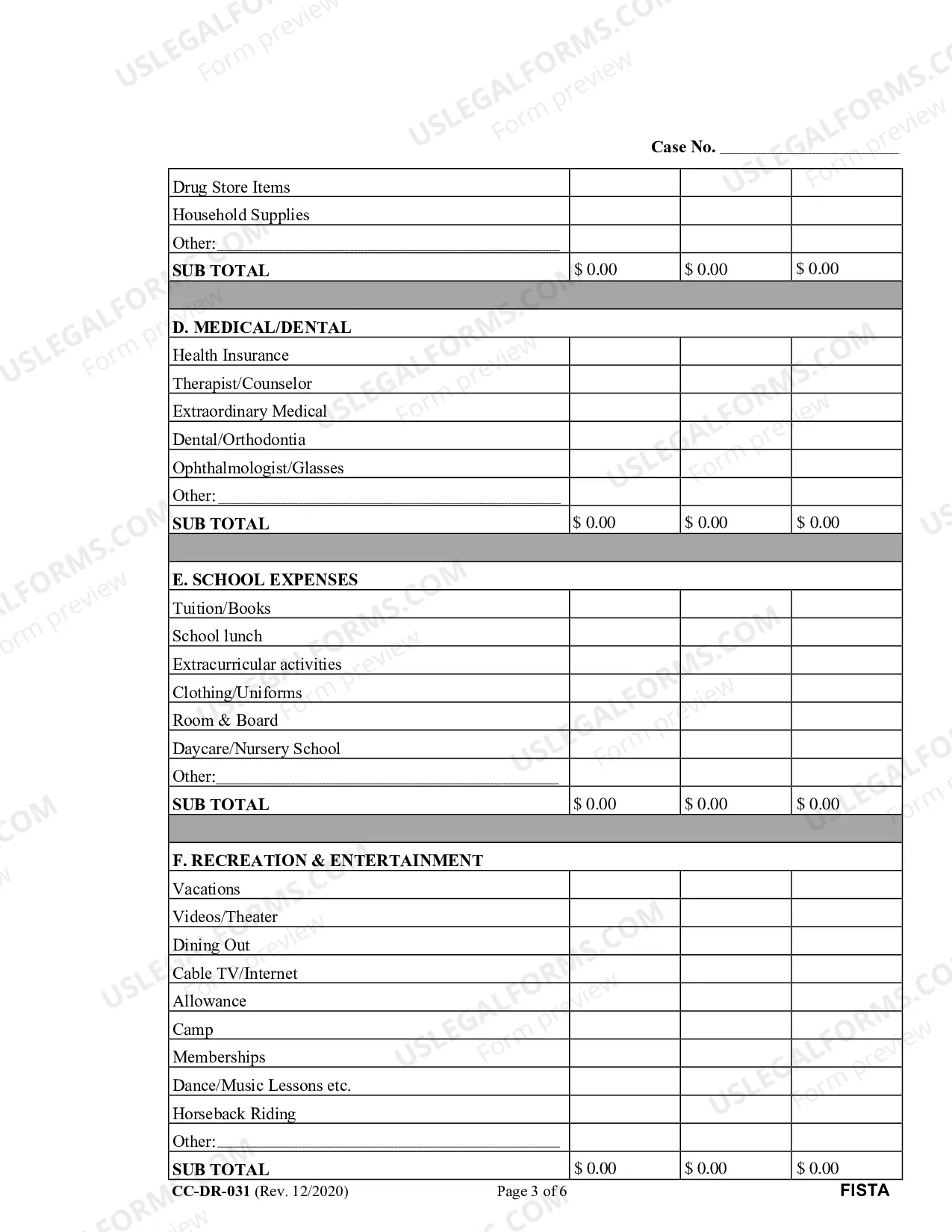 Preview Dom. Rel. 31 Financial Statement - Alimony or Child Support