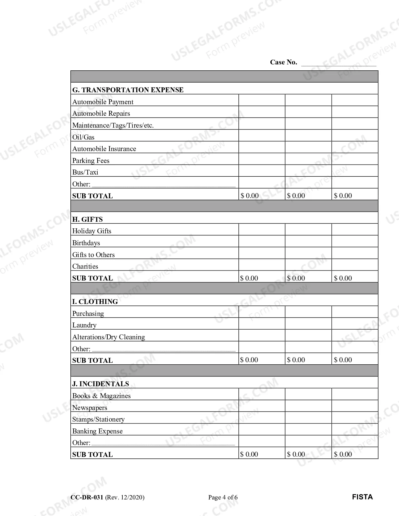 Preview Dom. Rel. 31 Financial Statement - Alimony or Child Support