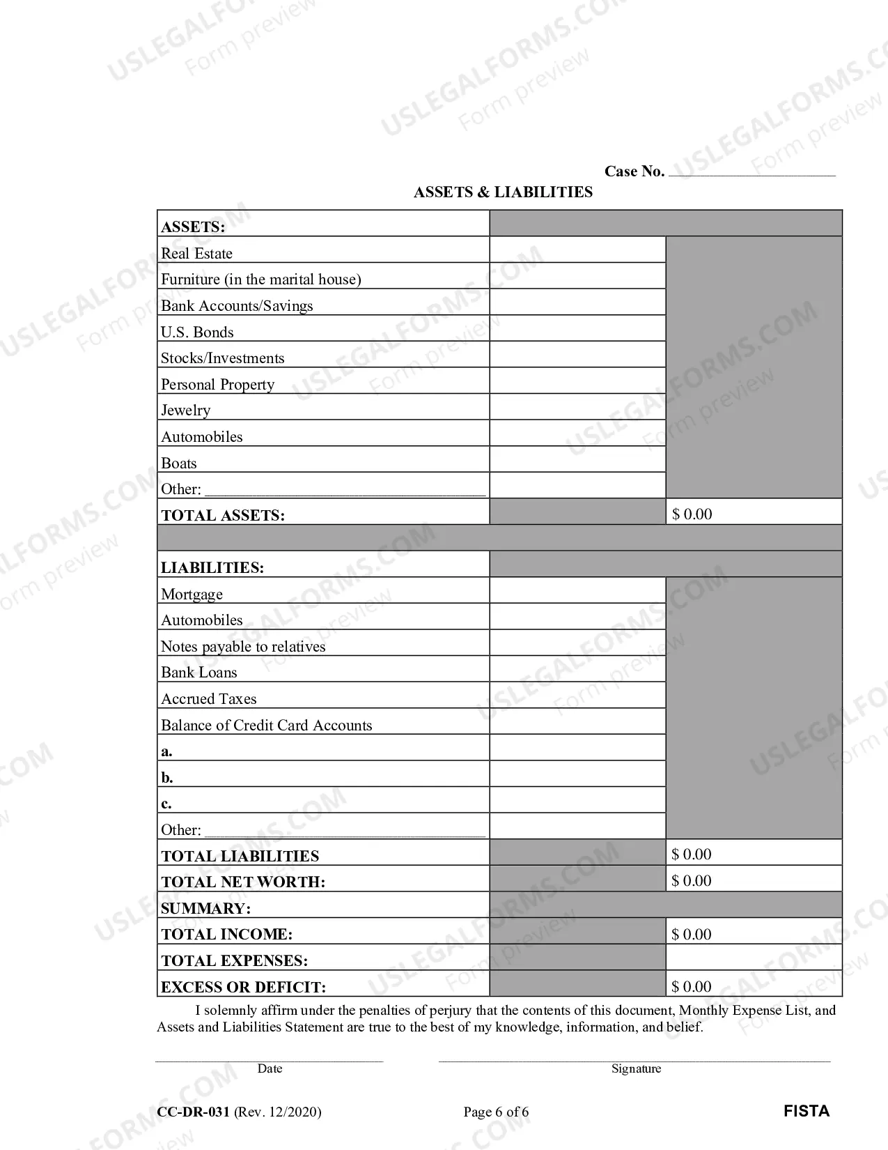 Preview Dom. Rel. 31 Financial Statement - Alimony or Child Support