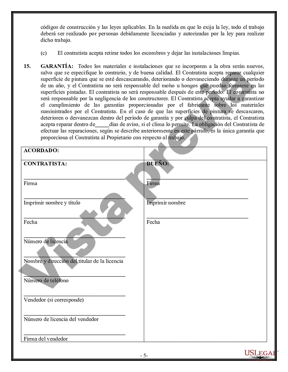 Preview Contrato de pintura para contratista