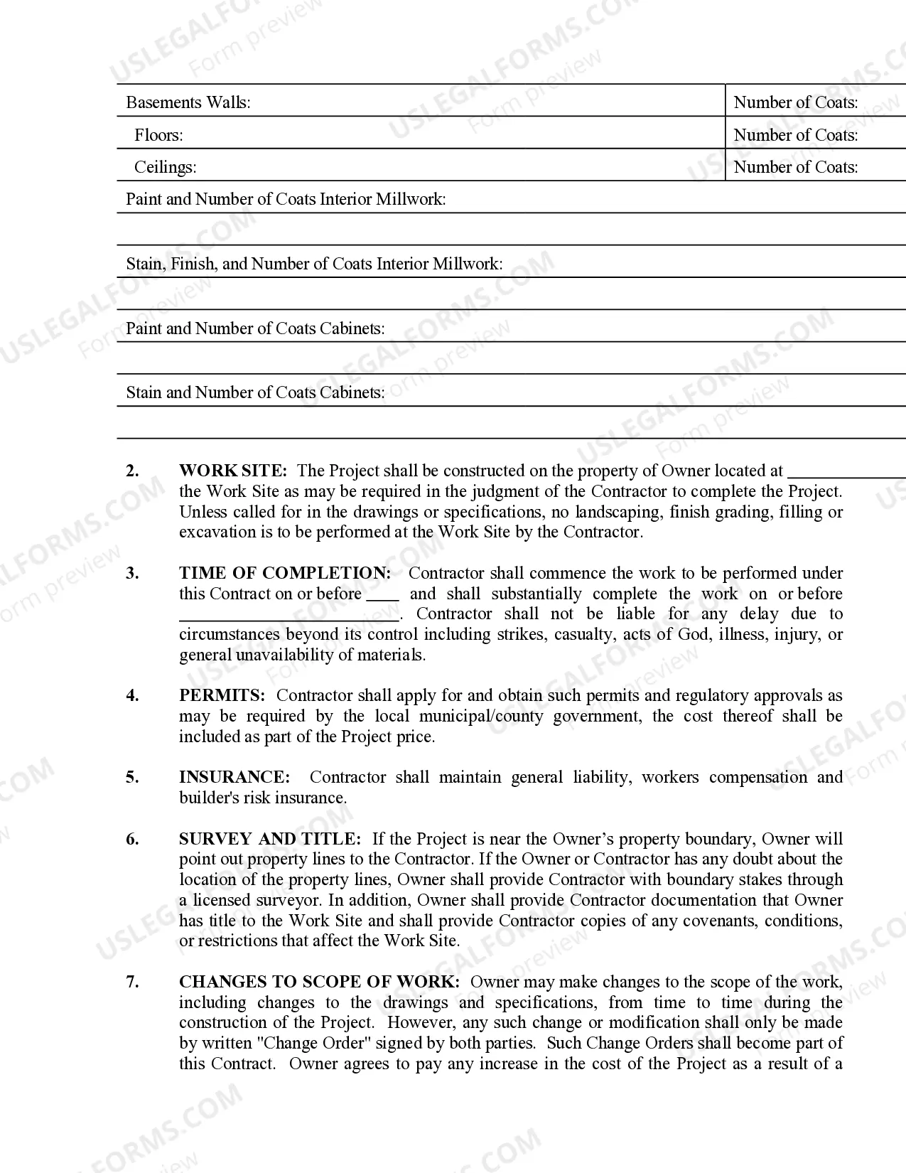 Preview Painting Contract for Contractor