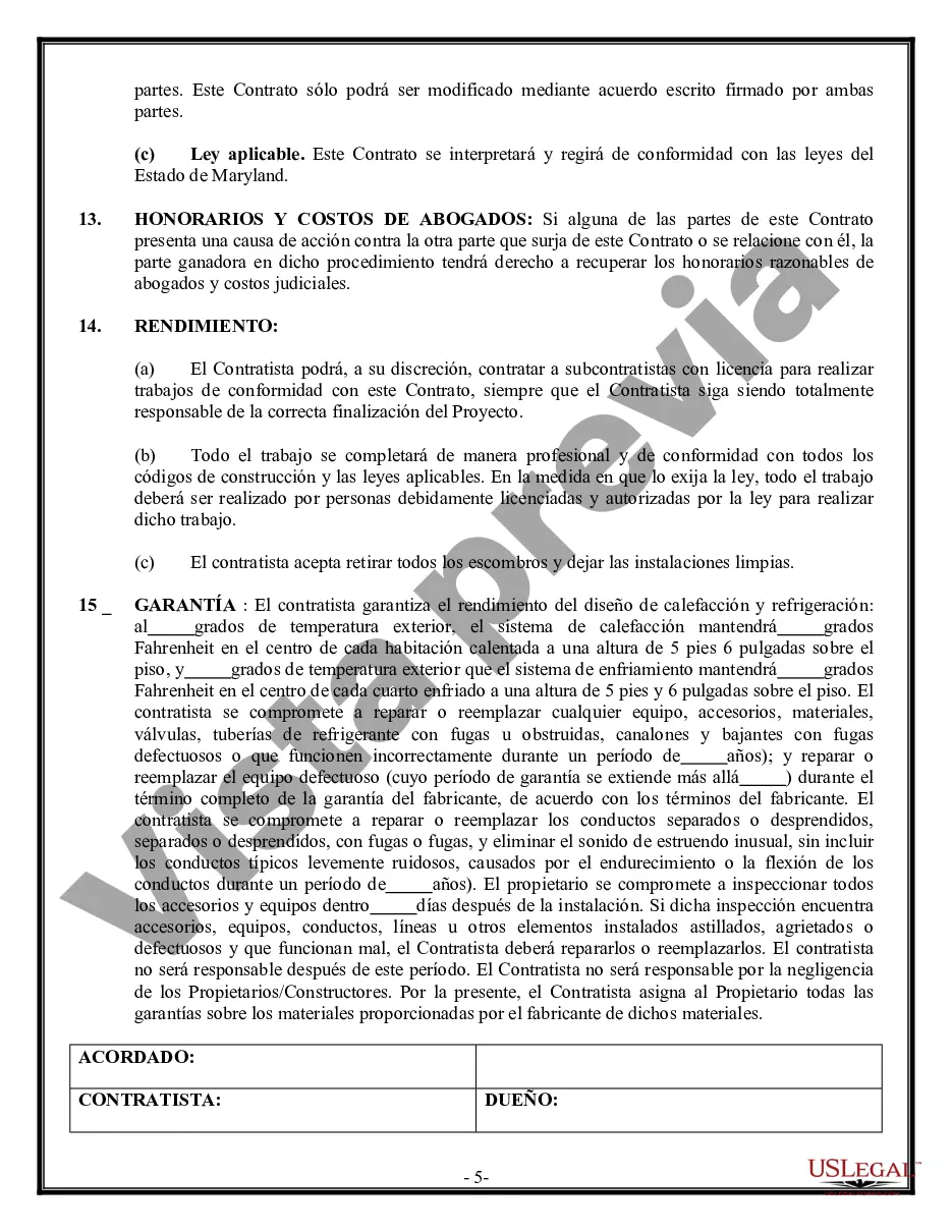 Preview Contrato HVAC para contratista