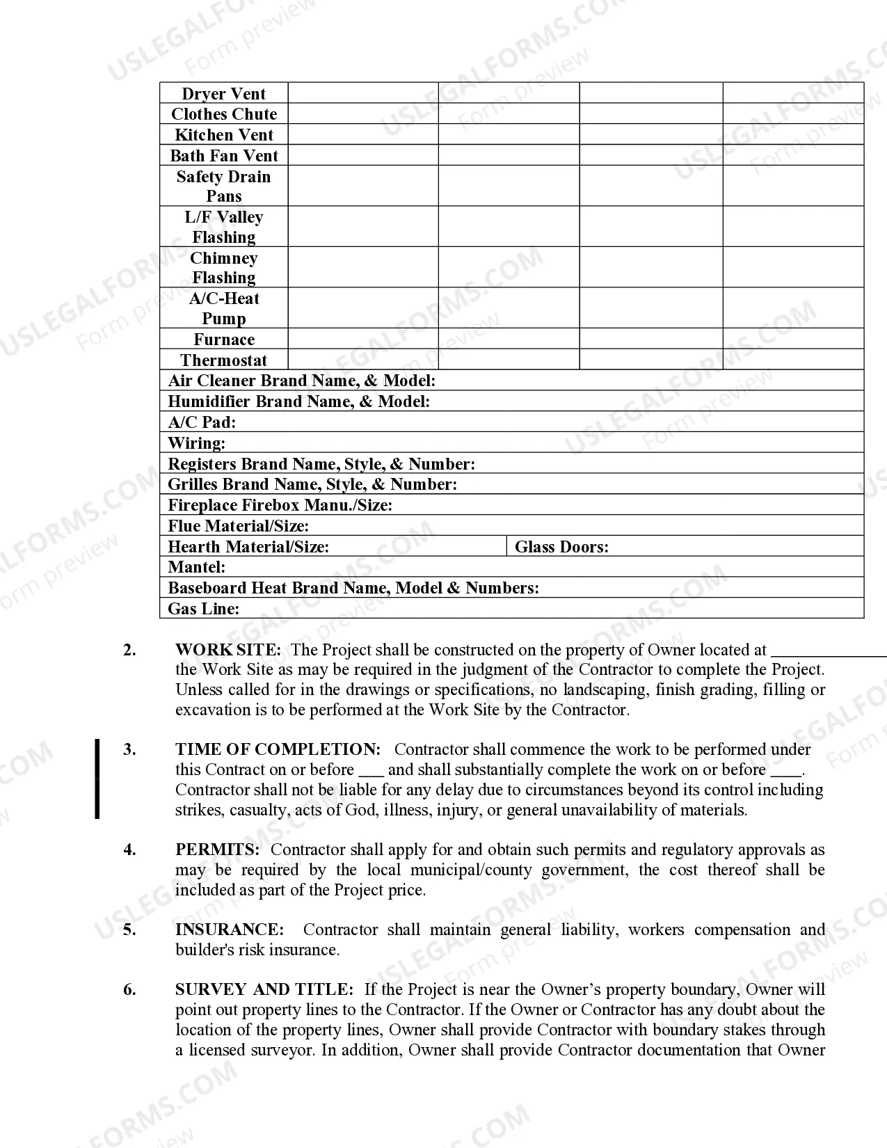 Preview HVAC Contract for Contractor