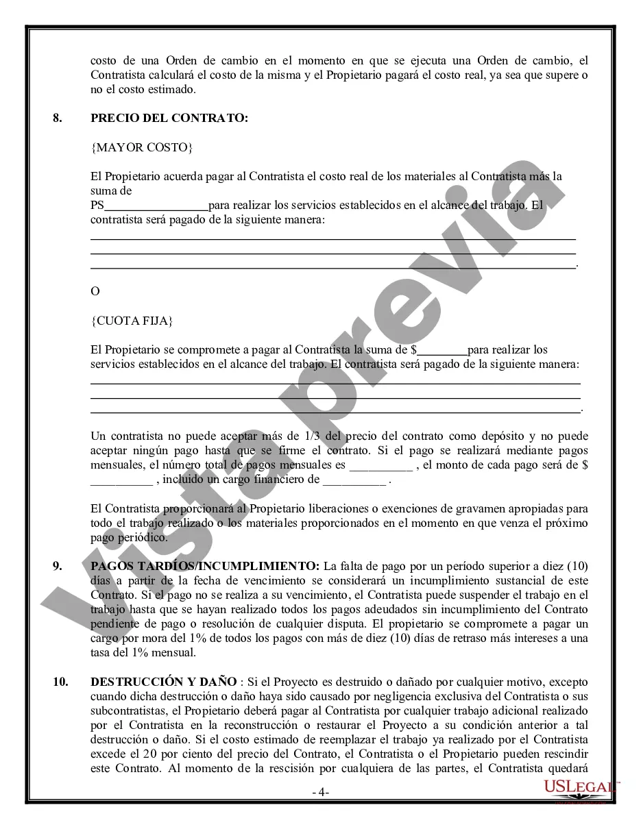 Preview Contrato de paisajismo para contratista