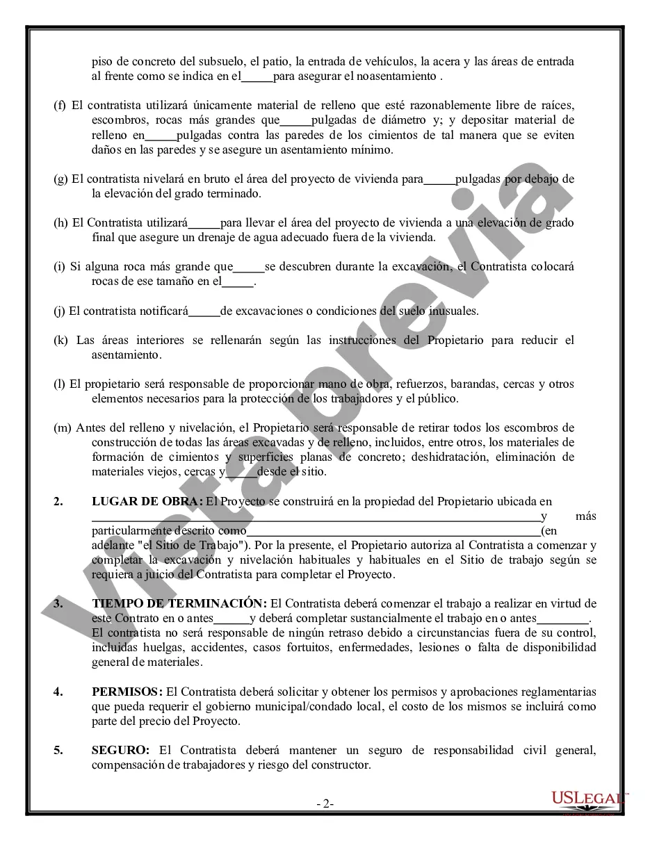Preview Contrato de excavadora para contratista