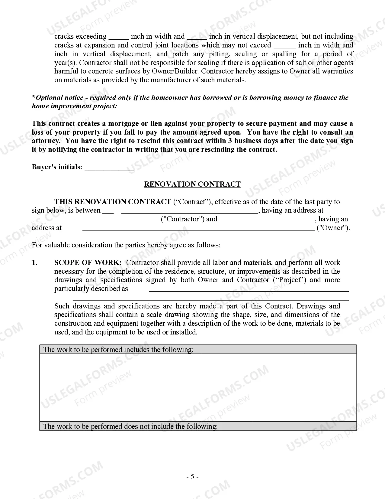 Preview Concrete Mason Contract for Contractor
