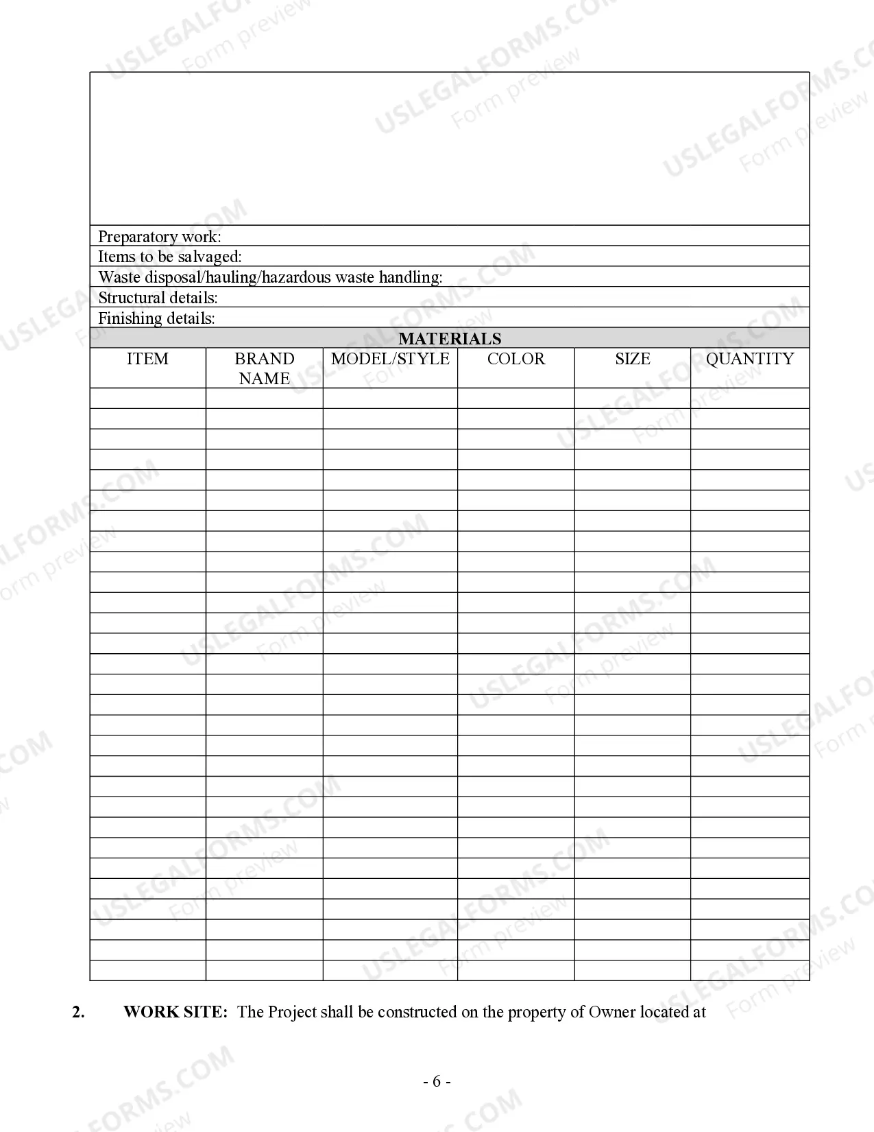 Preview Concrete Mason Contract for Contractor