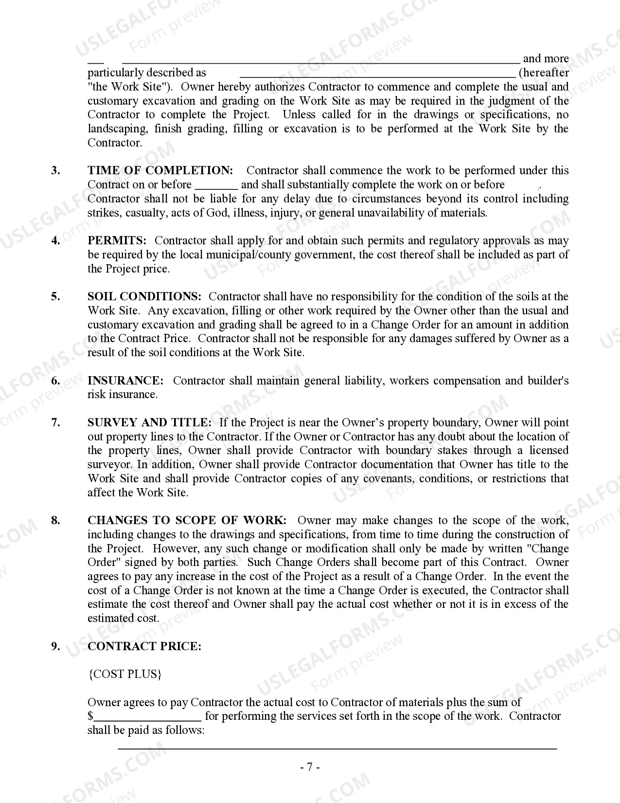Preview Concrete Mason Contract for Contractor