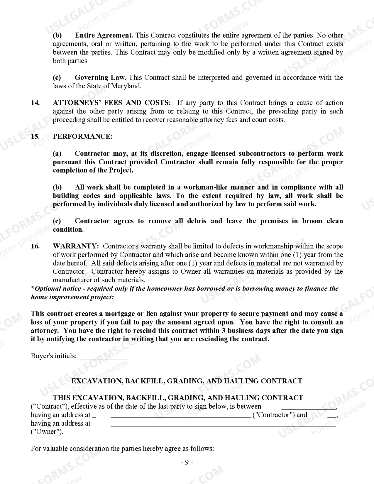 Preview Concrete Mason Contract for Contractor