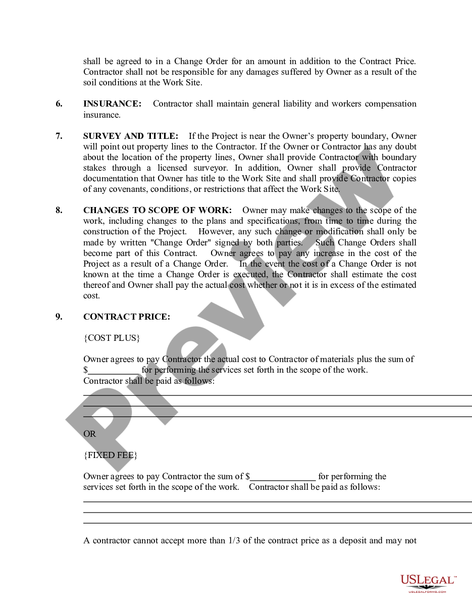 page 1 Demolition Contract for Contractor preview
