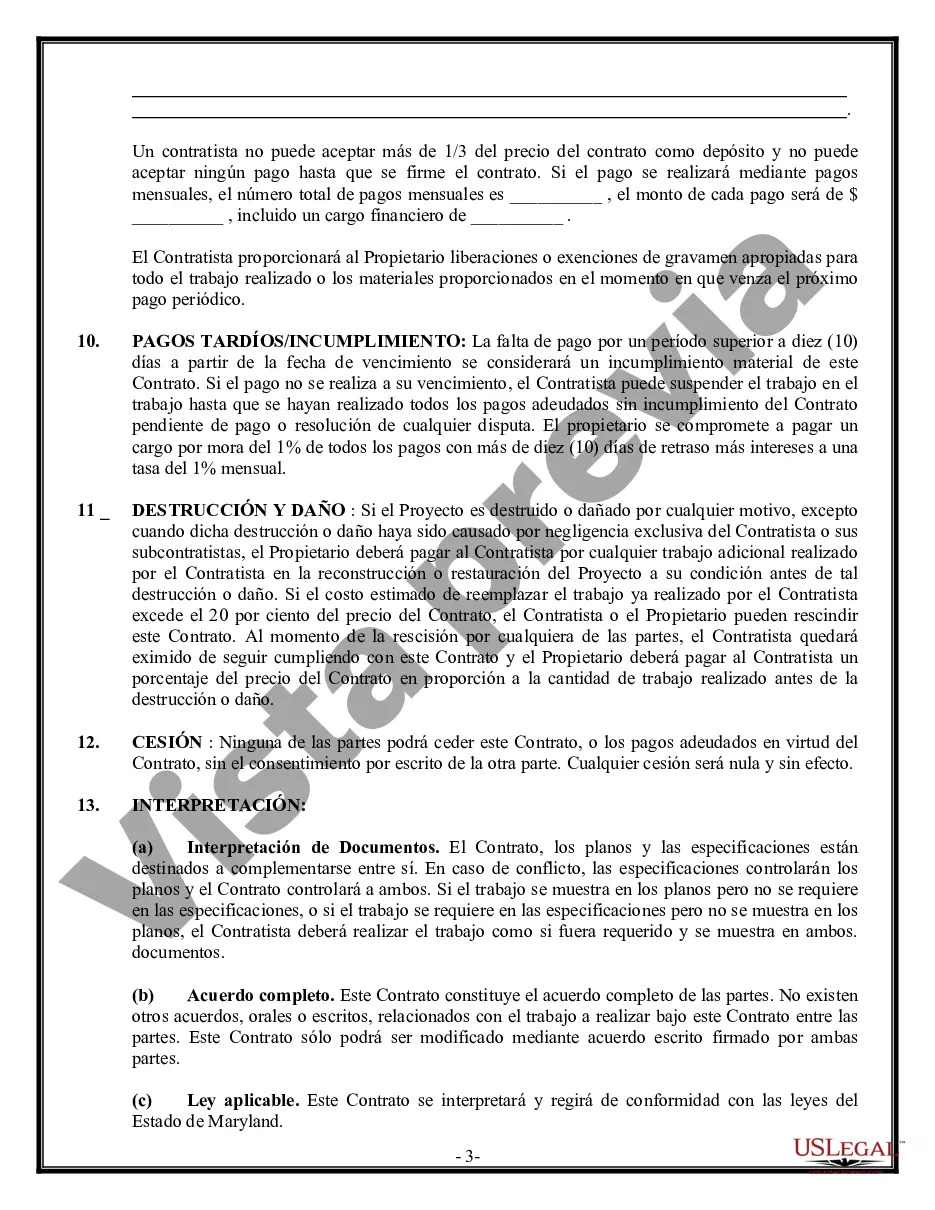 Preview Contrato de pavimentación para contratista