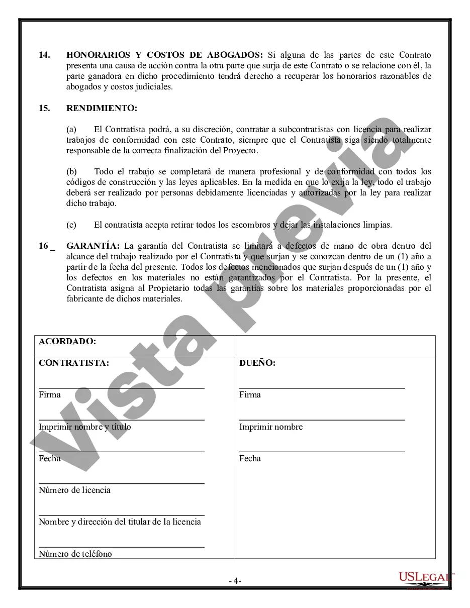 Preview Contrato de pavimentación para contratista