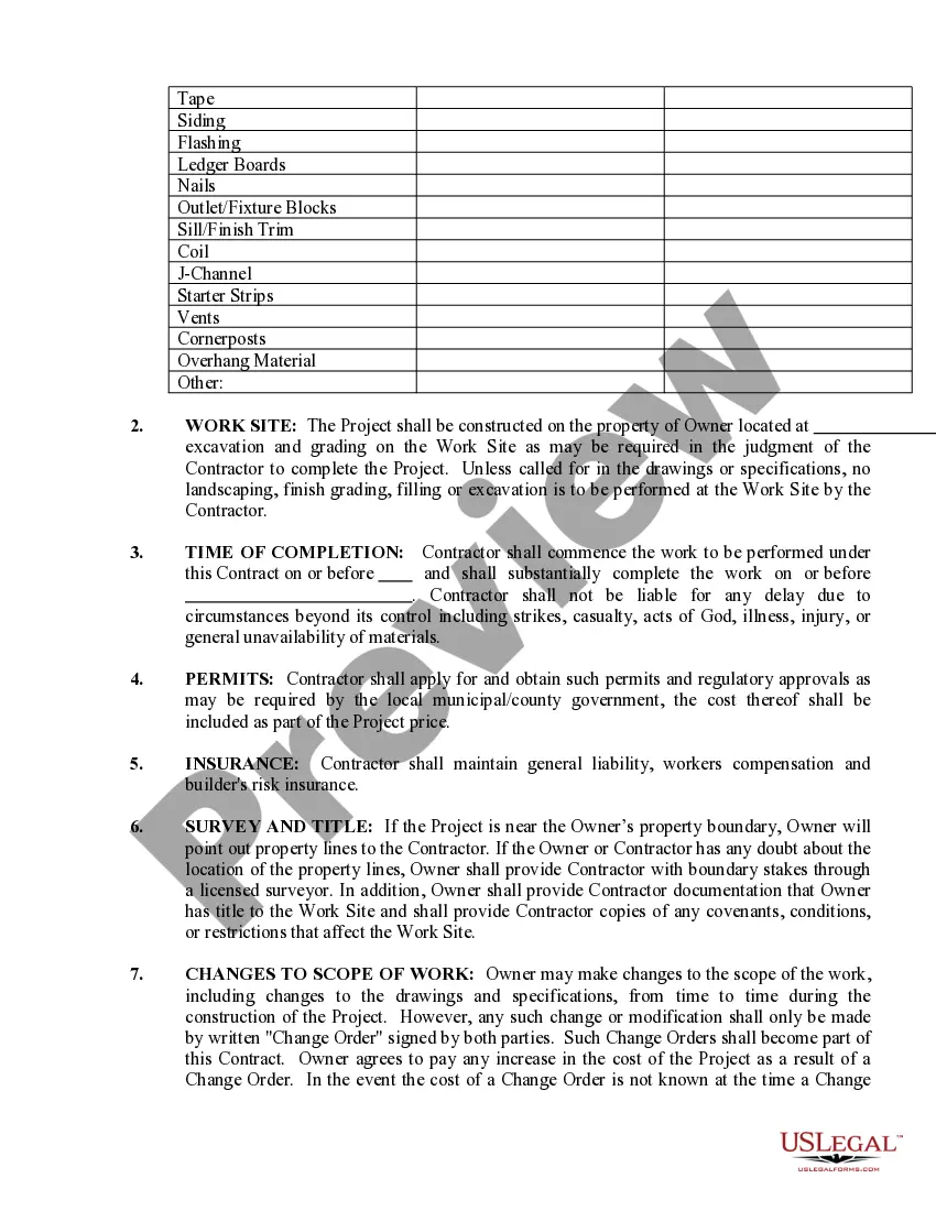 Get Siding Contract for Contractor Preview Siding Contract for Contractor