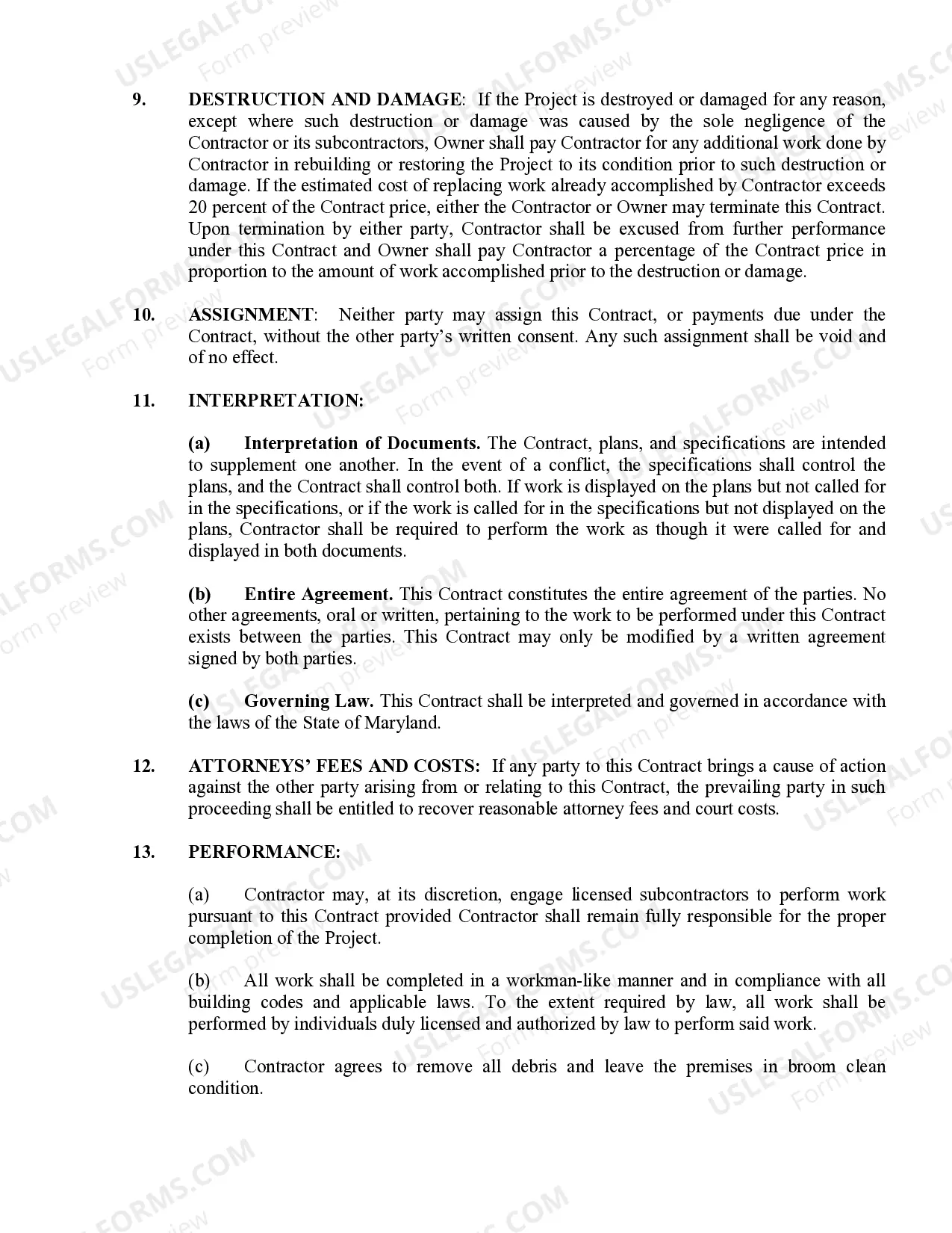 Preview Refrigeration Contract for Contractor
