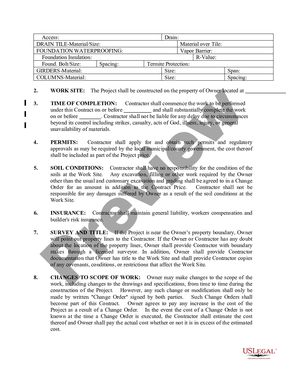 page 1 Foundation Contract for Contractor preview