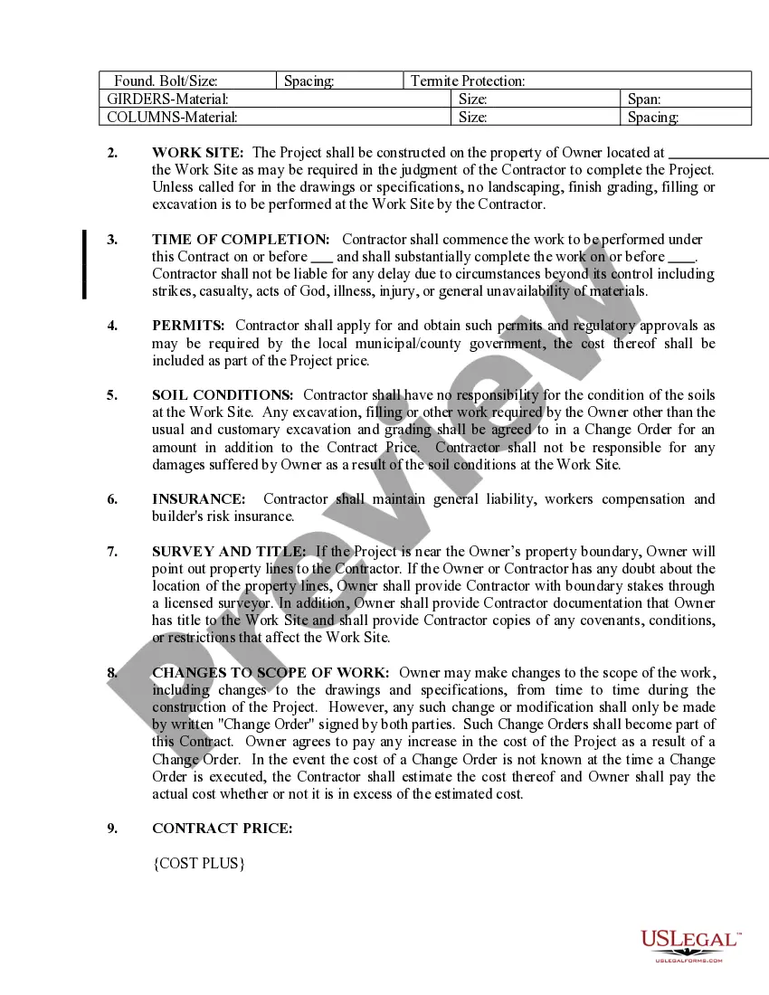 Preview Foundation Contract for Contractor