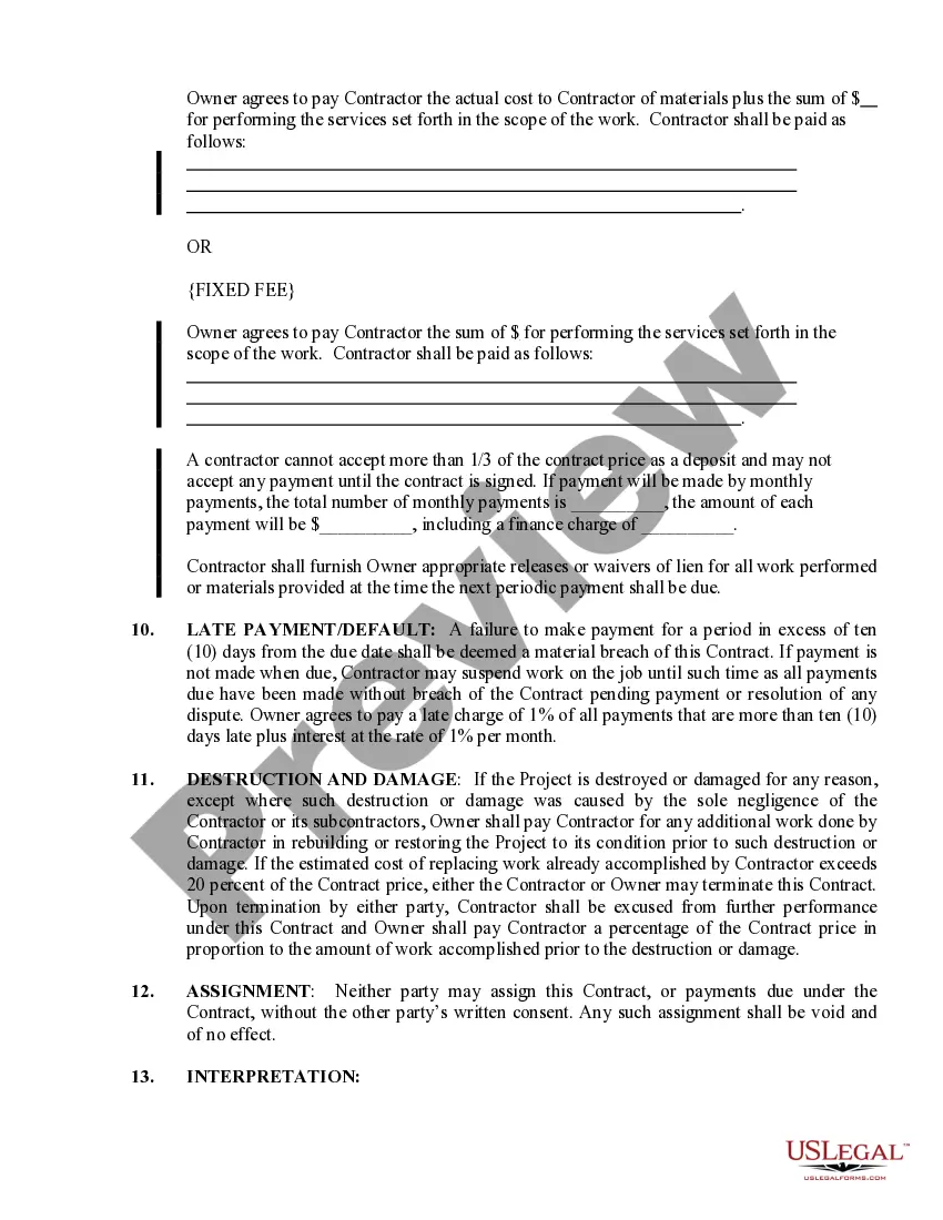 Preview Foundation Contract for Contractor