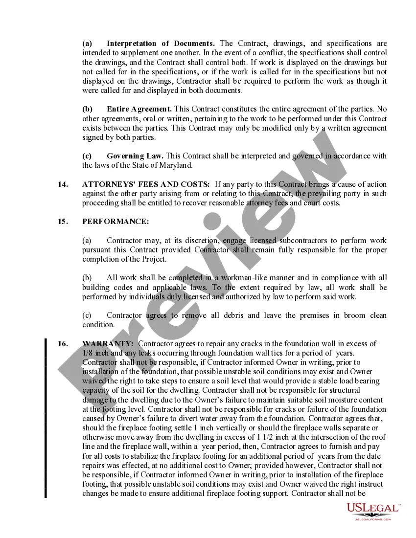 Preview Foundation Contract for Contractor
