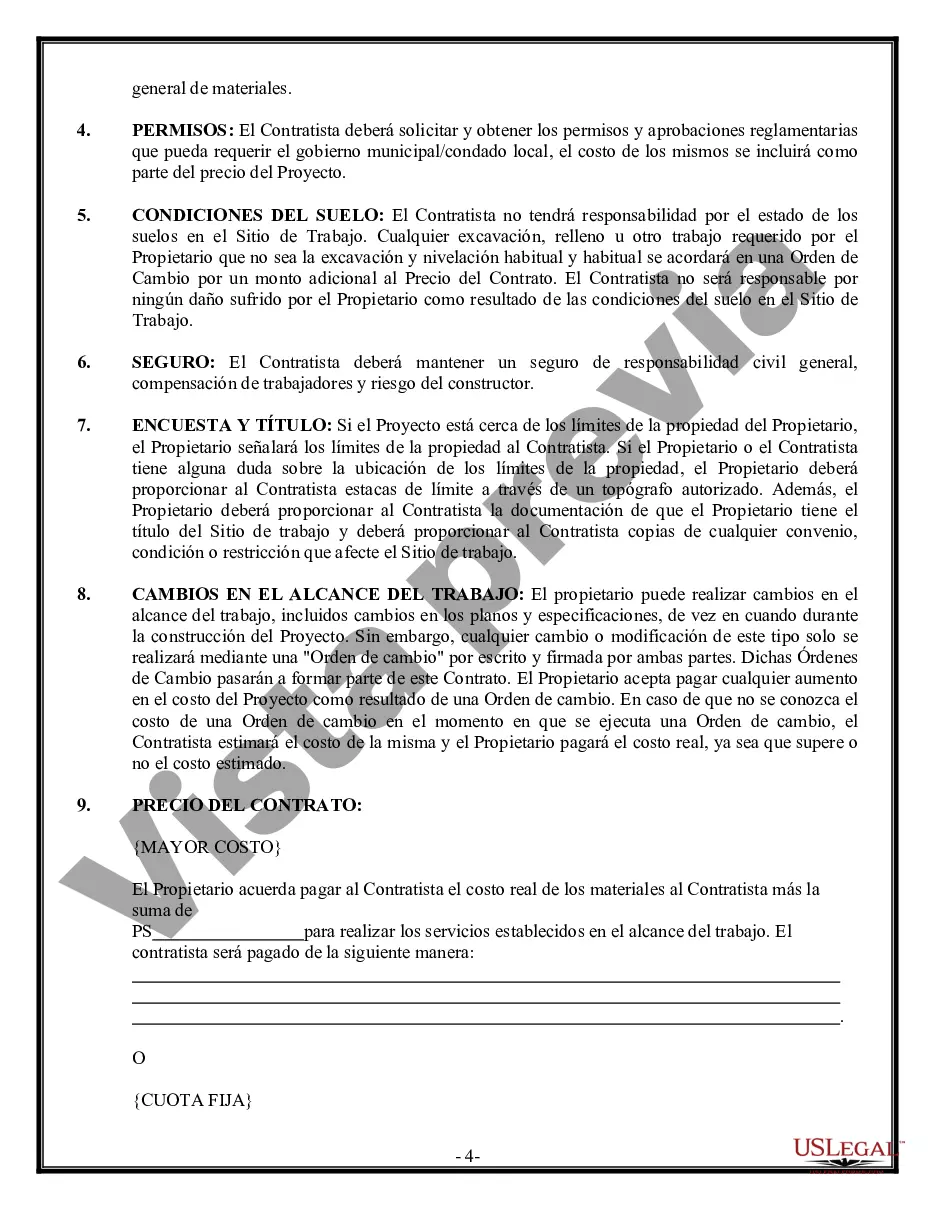 Preview Contrato de plomería para contratista