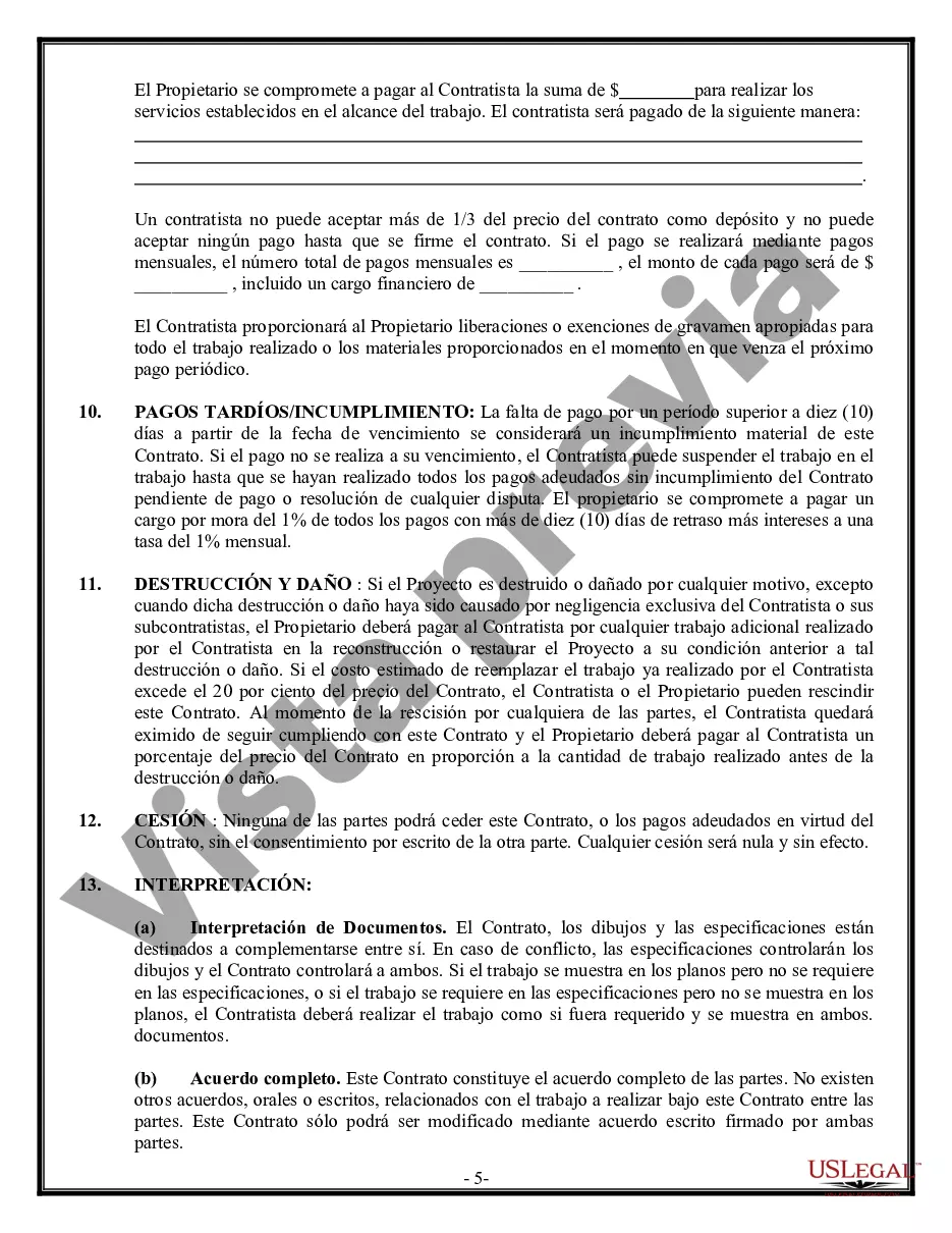 Preview Contrato de plomería para contratista