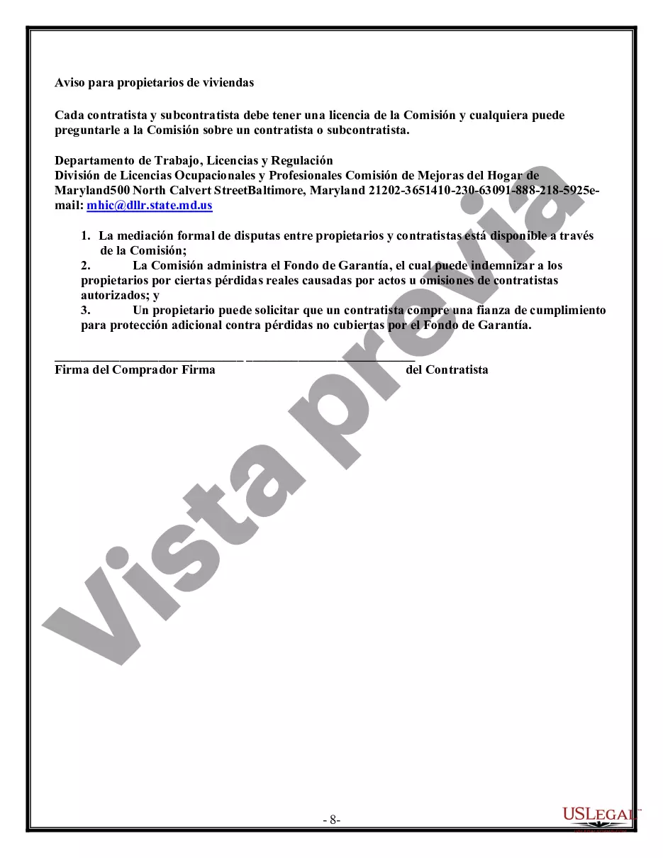 Preview Contrato de plomería para contratista