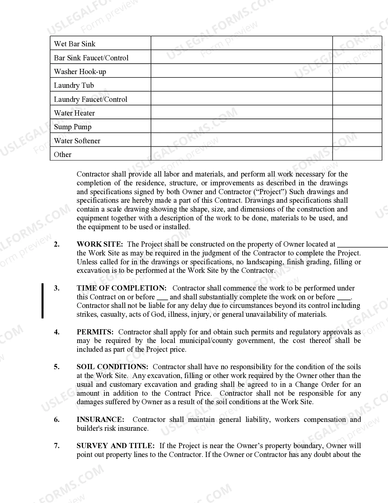 Preview Plumbing Contract for Contractor