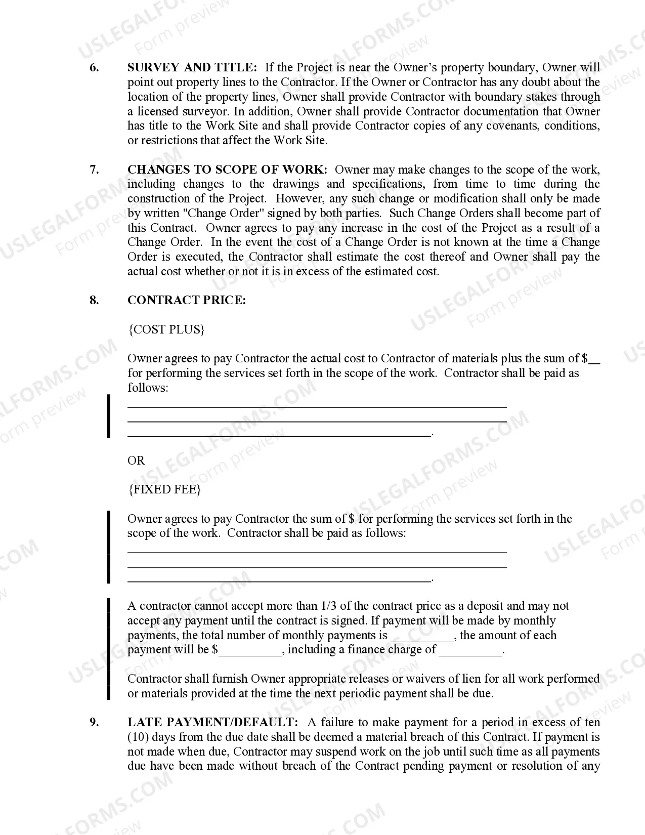 Preview Roofing Contract for Contractor