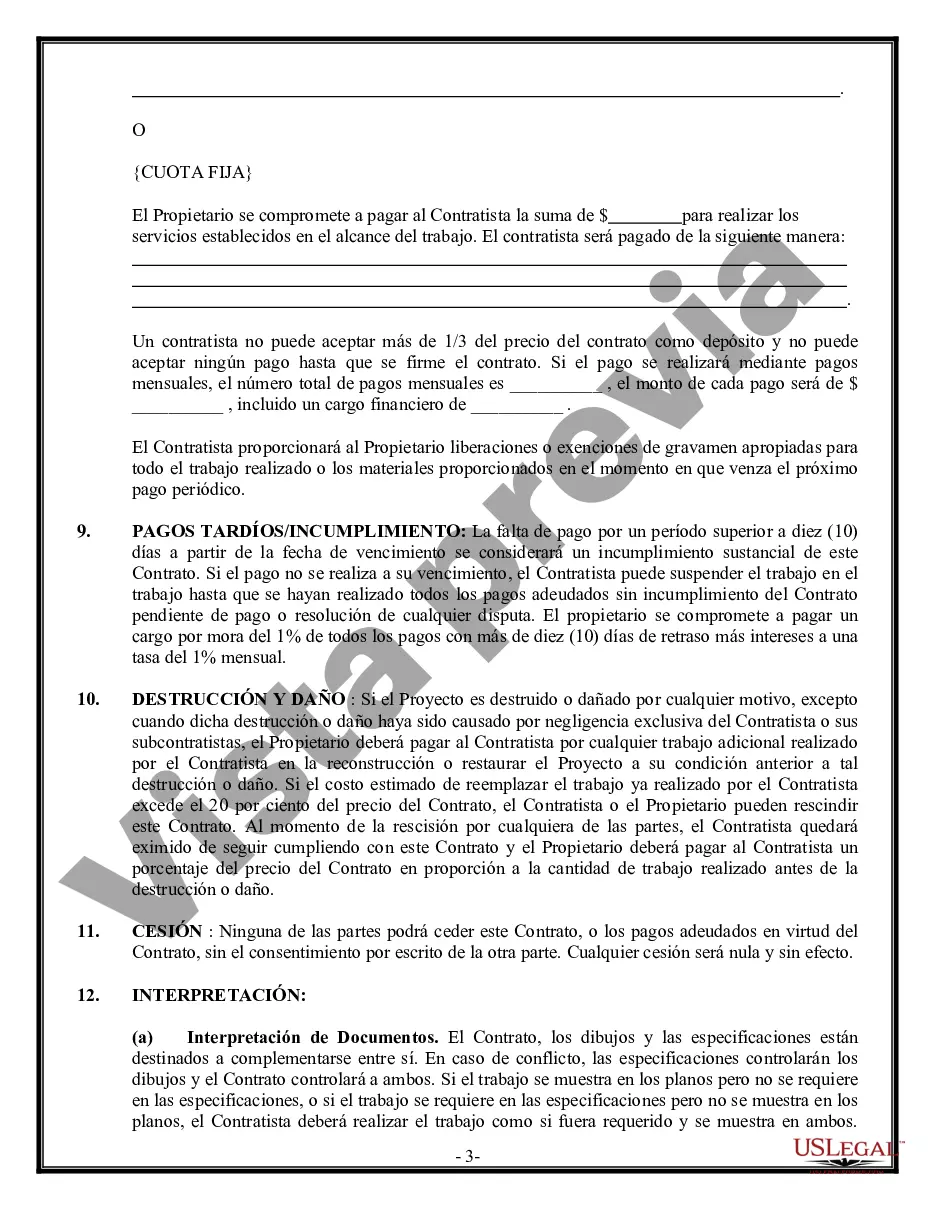 Preview Contrato de paneles de yeso de yeso para contratista