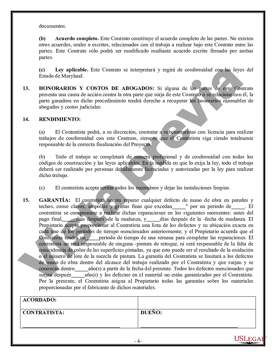 Preview Contrato de paneles de yeso de yeso para contratista