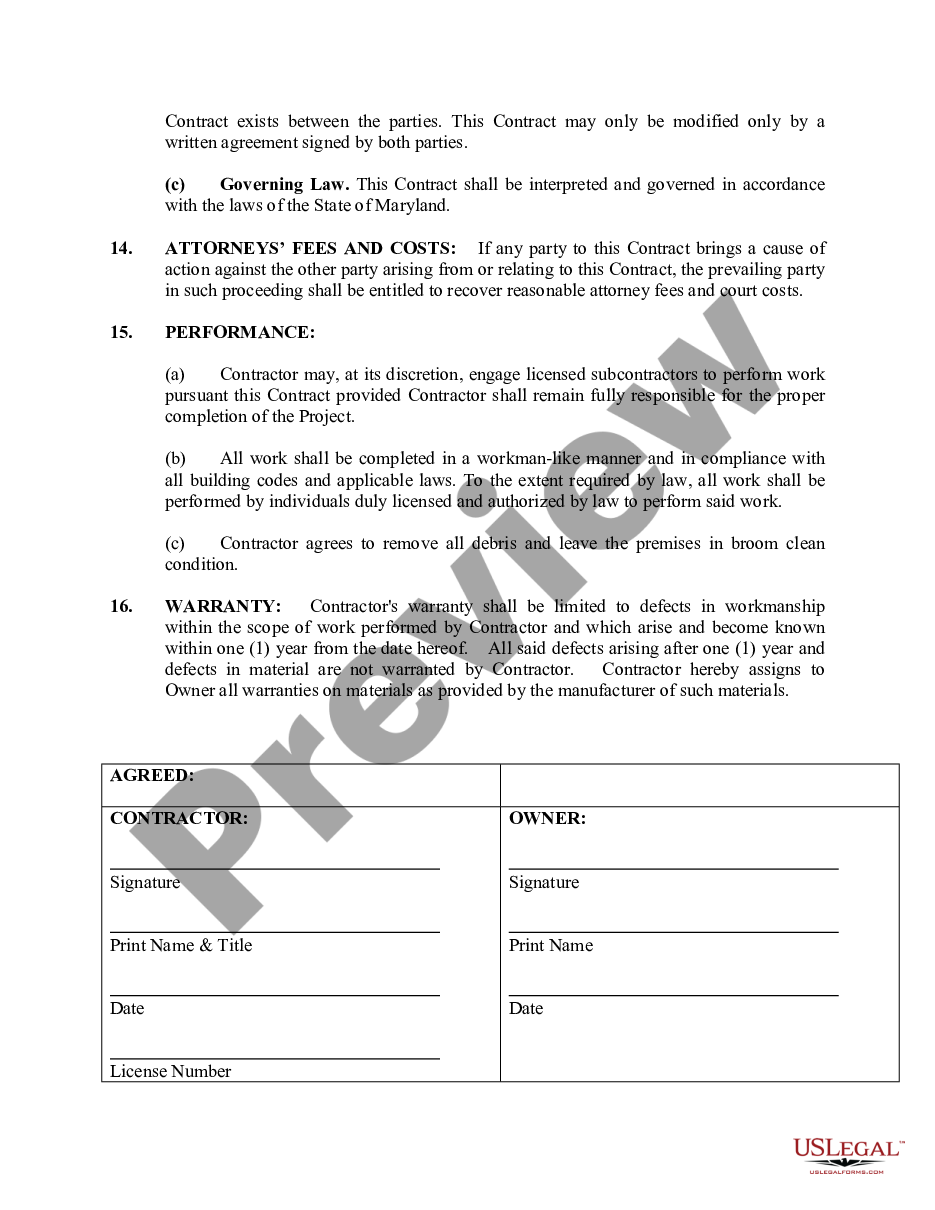 page 3 Flooring Contract for Contractor preview